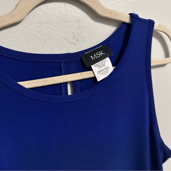 MSK Blue Crewneck Sleeveless Shift Maxi Dress Womens Large - Picture 4 of 5